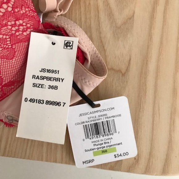 Jessica Simpson Red/Pink Underwire Padded Bra NWT - Picture 8 of 10
